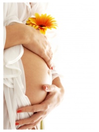 baby belly with flower
