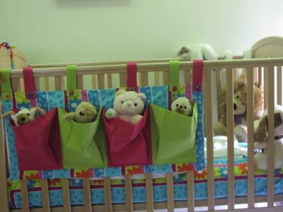 A  flowery Cot Tidy for My grandson's Cot.