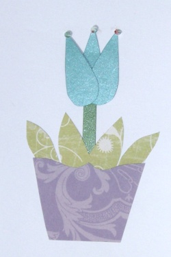 nursery wall art paper piecing tulip flower